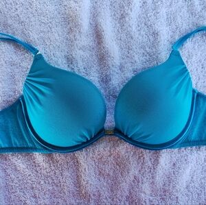 Victoria's secret bra vintage 32C padded push up teal green convertible straps